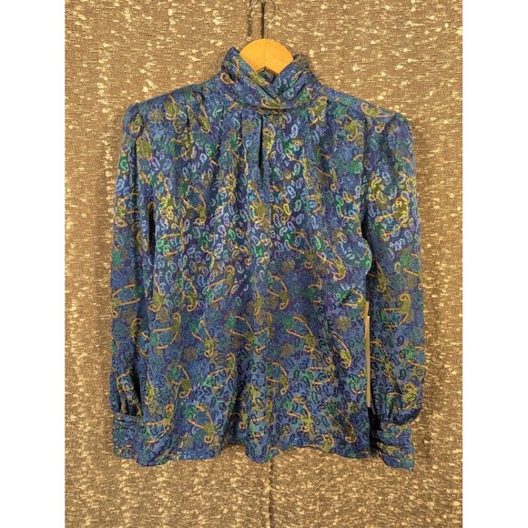 Jordan Tops - Vintage NWT Jordan Paisley Long Sleeve Blouse Women's 7/8